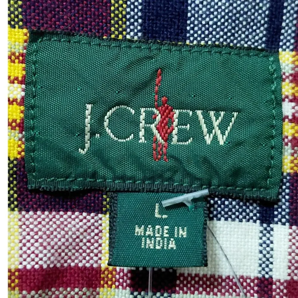 NWT J.Crew BN629 Down Multicolor Plaid Button-Down Shirt Men Size L